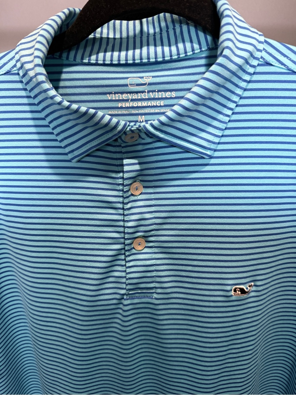 Vineyard Vines Light Blue & dark blue Thin-Stripe Polo - Men's - Picture 3 of 3